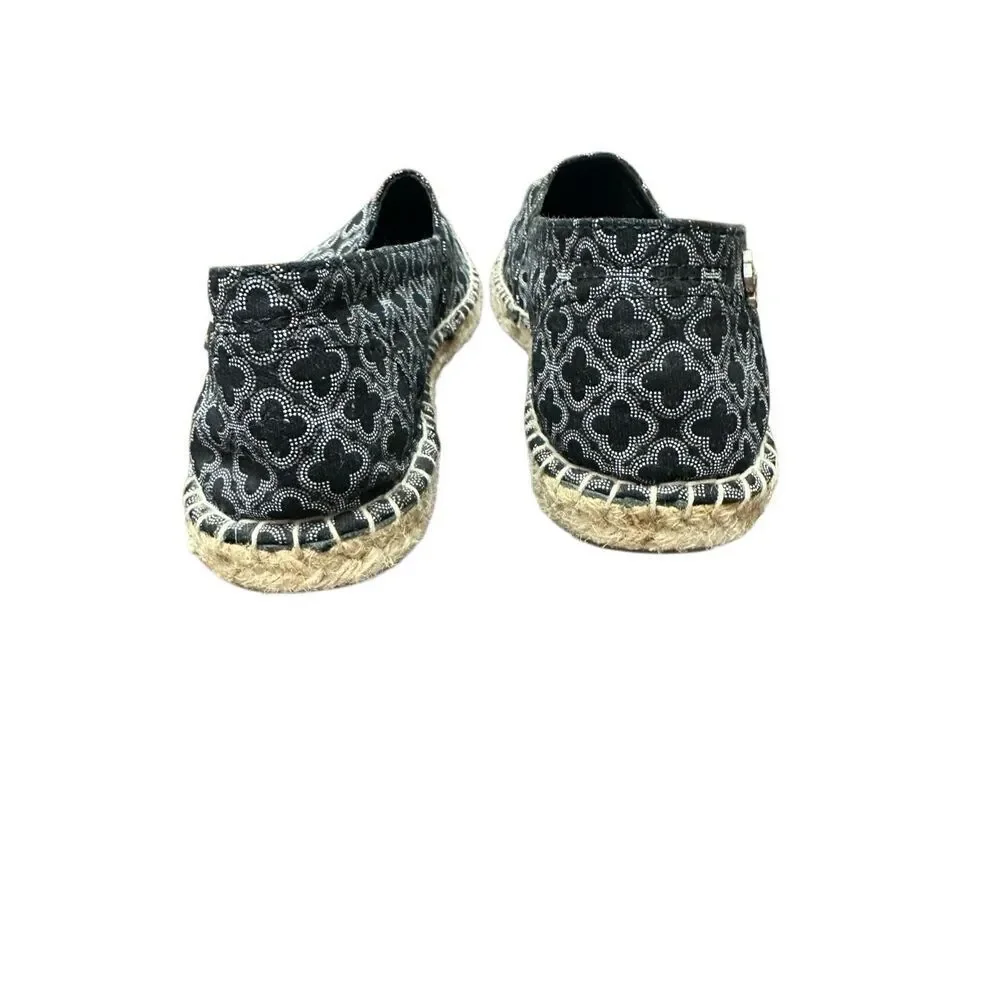 Brighton Avila geometric black canvas espadrilles Size:8